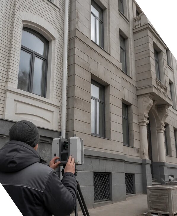 Лазерное сканирование фасадов зданий для обследования в Протвине